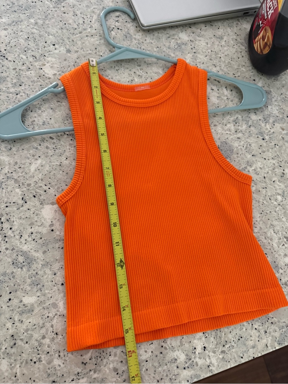 Ribbed Tank Top - Bright Orange - Gliks - S